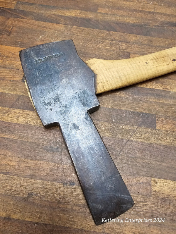 Antique Pennsylvania Center Post Hole Mortise Axe JB STOHLER  Schaefferstown, Pa Hand Forged