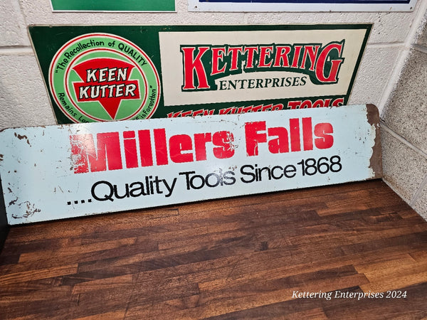 Rare vintage Millers Falls Tools original metal sign 36” X 8”