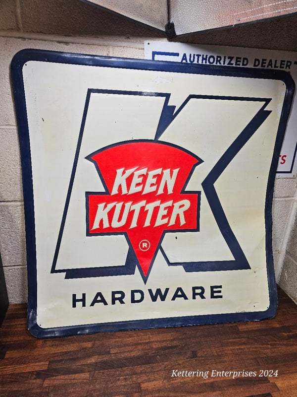 Original Vintage KEEN KUTTER HARDWARE SIGN 29 x 29.5"